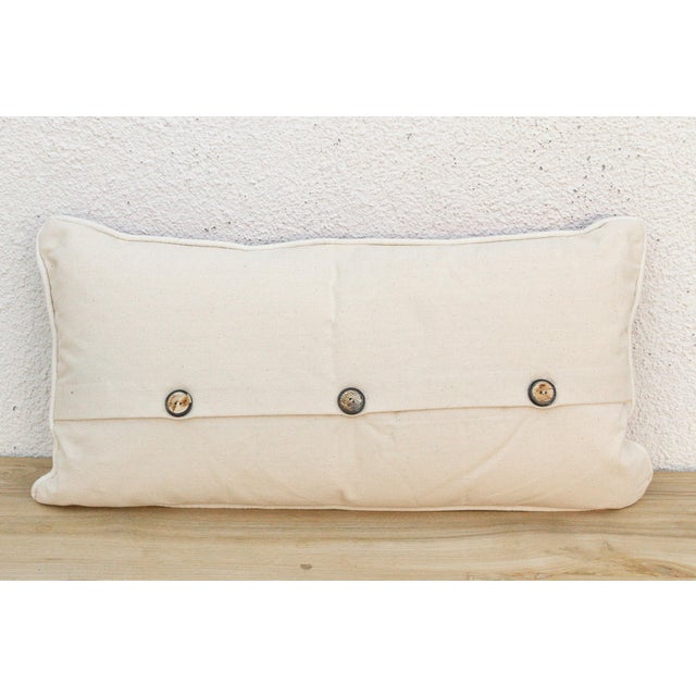 1980s Patan Striped Mashru Lumbar Pillow For Sale - Image 5 of 6
