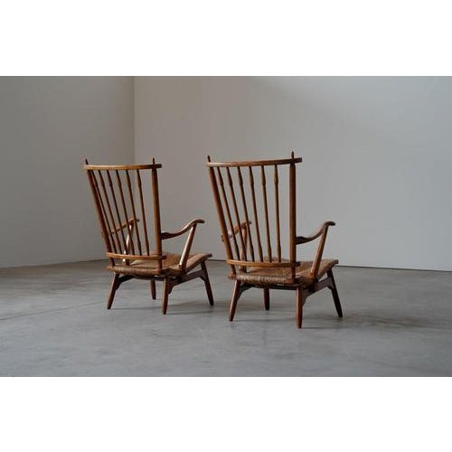Wood Armchairs by De Ster Geldermalsen, 1960s, Set of 2 For Sale - Image 7 of 17