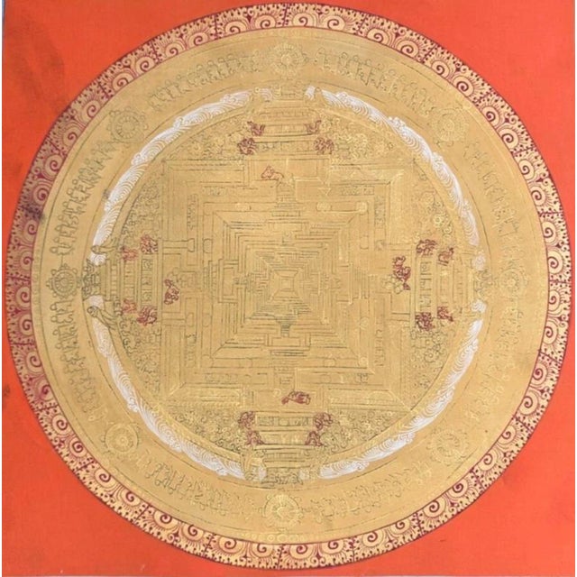 20th Century Tibetan Kalachakra Mandala Hand-Painted Thangka, Namgyal Monastery For Sale - Image 3 of 6