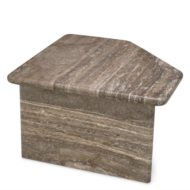 Large Free Form Coffee Table in Silver Travertine Finish For Sale - Image 6 of 11