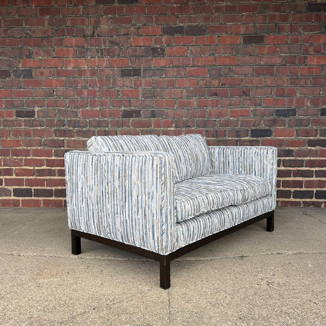 Textile Edward Wormley for Dunbar Mid-Century Modern Loveseat / Settee For Sale - Image 7 of 10