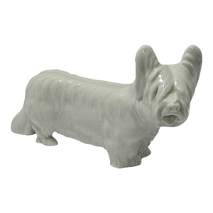 Antique Meissen Porcelain Skye Terrier Figurine – Rare Crossed Swords Mark, C. 1890