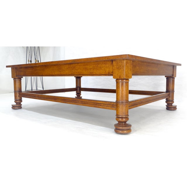 Large 44x60 Rectangle Turned Legs English Style Coffee Table MINT For Sale - Image 12 of 13
