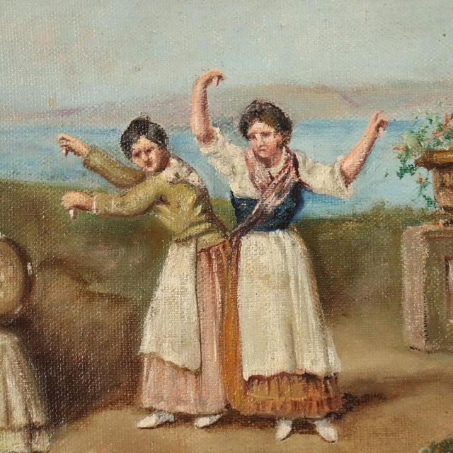 Neapolitan School, The Neapolitan Tarantella, 19th Century, Oil on Canvas, Framed For Sale - Image 4 of 12