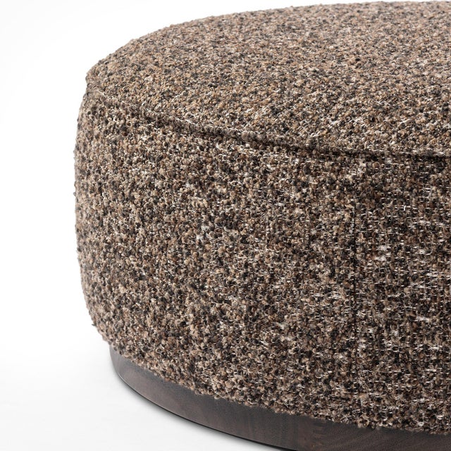 2020s Four Hands Sinclair Large Round Ottoman - Ivan Granite For Sale - Image 5 of 7