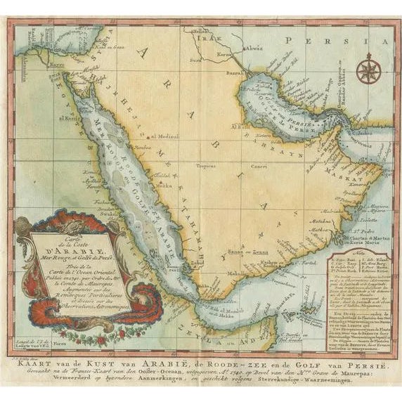 Antique Map of Arabia and the Red Sea For Sale