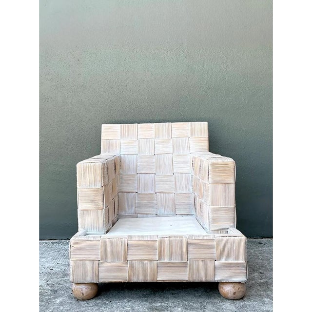 Vintage Woven Rattan Sofa After John Hutton for Donghia For Sale - Image 12 of 12