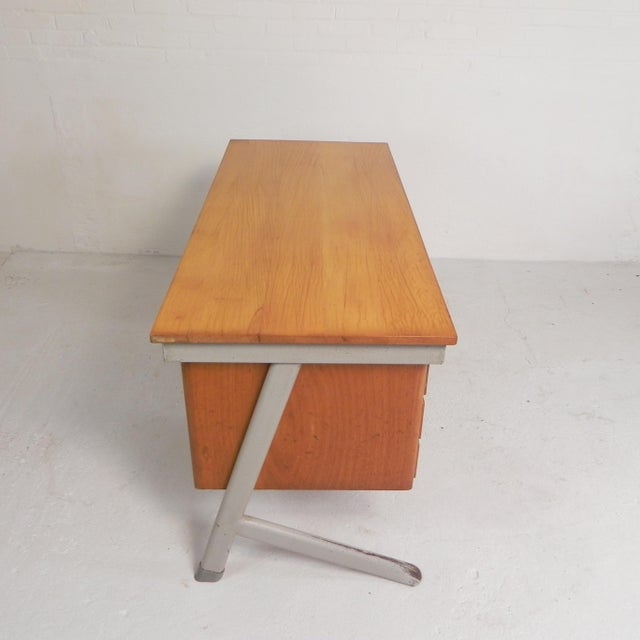Gray Industrial Desk with Drawer Units, Belgium, 1960s For Sale - Image 8 of 18