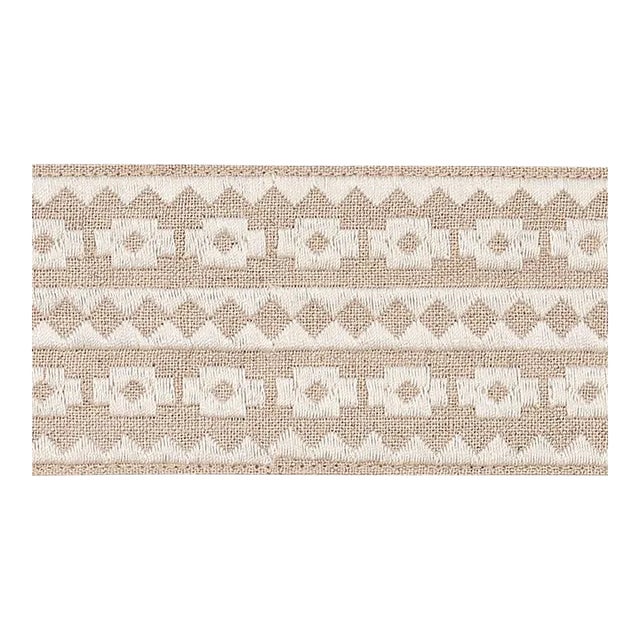 Sample - Schumacher Talitha Tape in Ivory on Natural For Sale