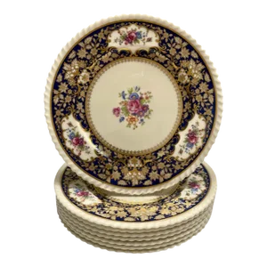 Vintage Lenox Bone China Villa Blue Service Plates - Set of 8