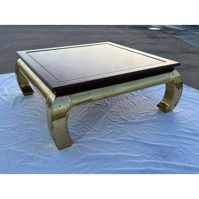 Mastercraft Asian Influenced Ming Legged Brass Coffee Table After Mastercraft For Sale - Image 4 of 13
