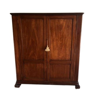 19th Century English Victorian Walnut Wardrobe in a Louis Philippe Figured Style For Sale