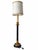 Early 21st Century Black and Gold Neoclassical Candlestick Table Lamp With Braided-Trim Shade For Sale - Image 5 of 11