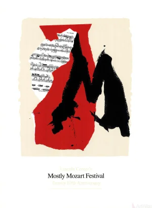 1991 Robert Motherwell 'Mostly Mozart Festival' Expressionism Red Usa Serigraph