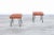 This exceptional pair of vintage leather and iron stools, crafted in the United States during the 1950s, perfectly...
