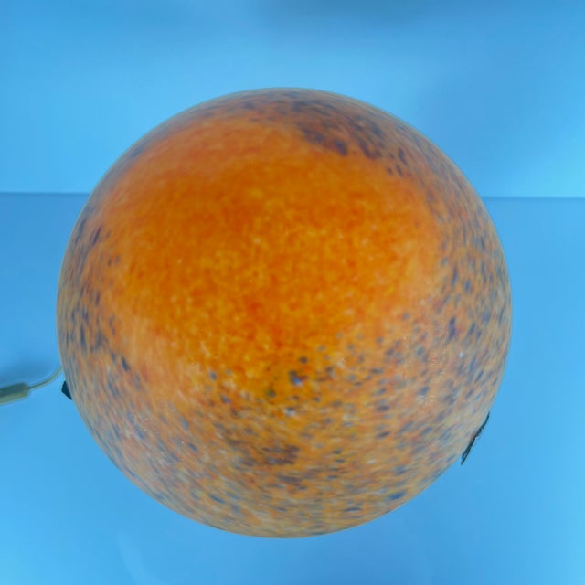 1980s Mushroom Lamp in Speckled Orange Glass from Massive Lighting, Belgium, 1970s For Sale - Image 5 of 14