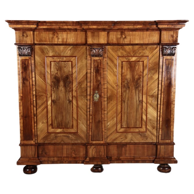 Antique Baroque Walnut Cabinet, 1725 For Sale