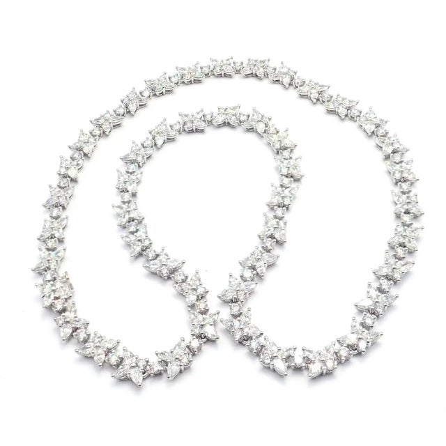Tiffany & Co. Victoria Diamond Mixed Cluster Platinum Necklace For Sale - Image 10 of 12