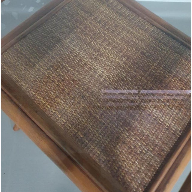 Brown Vintage Balcony Chairs and Table in Rattan and Bamboo, 1970s, Set of 3 For Sale - Image 8 of 18