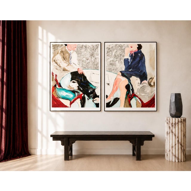 Large-scale original mixed-media diptych by Alexandria, Virginia artist Matthew Johnston, created in 1993 and among the...