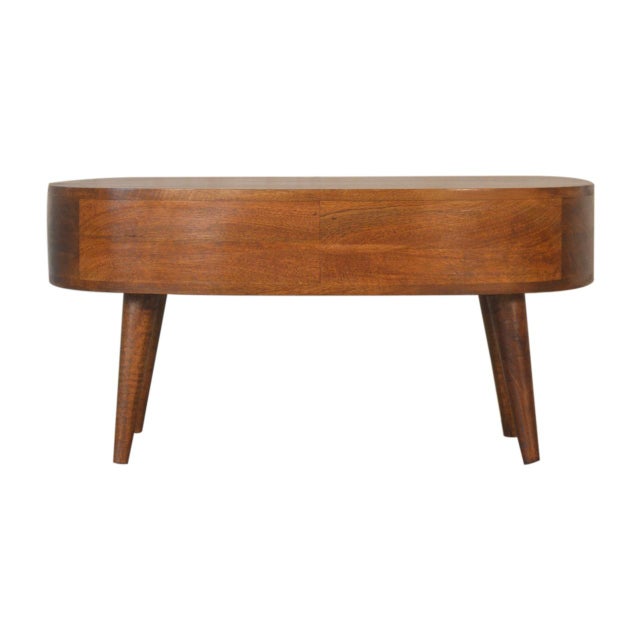 Chestnut Chestnut Wave Coffee Table With Storage For Sale - Image 8 of 8