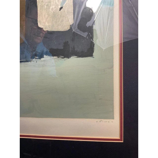 Ephraim Roeytenberg (Fima) Blue Abstract Lithograph, 1960s — Signed Limited Edition, Framed For Sale In Los Angeles - Image 6 of 8