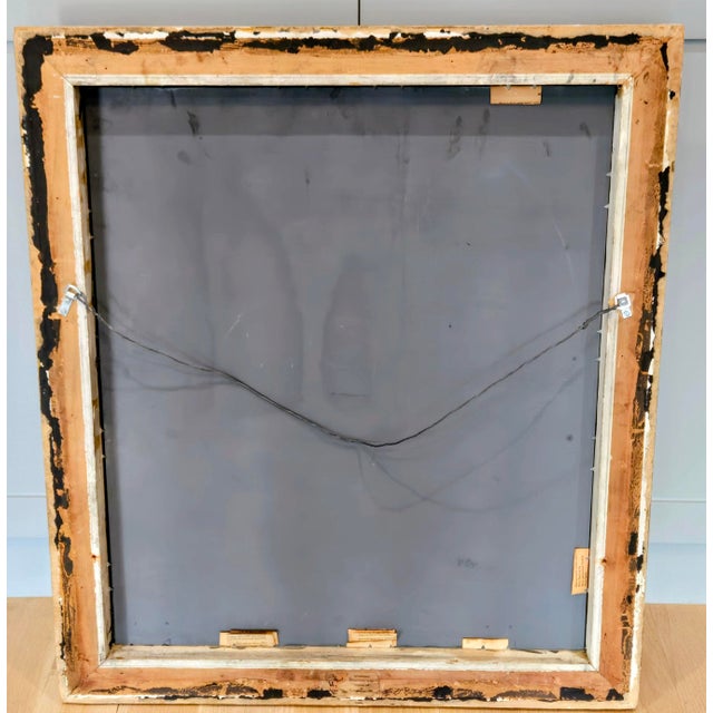Antique Rococo Revival Gilt Mirror W/ Heavy Mercury Foxing, 28.75x32.5, Traxel & Maas Cincinnati Provenance For Sale - Image 11 of 14