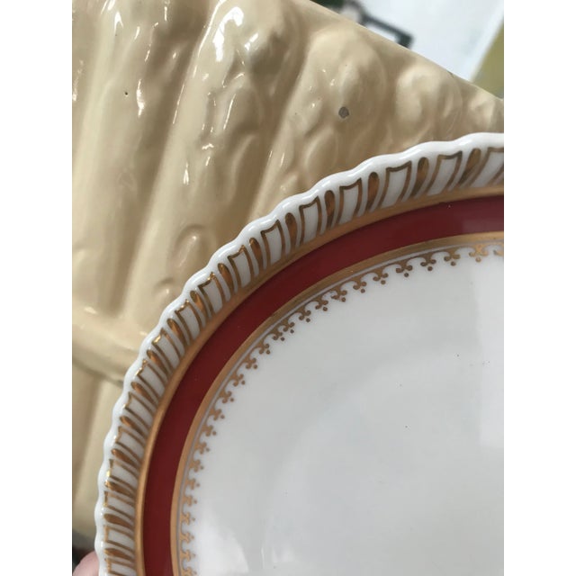 Vintage Lenox "Georgian" Red & Gold Cream Soup Bowl For Sale - Image 11 of 12