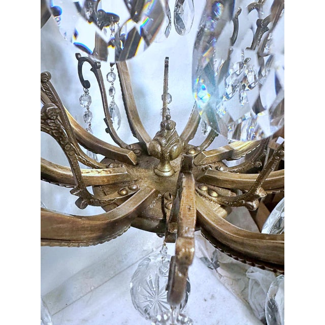 1910s French Style Brass Chandelier For Sale In New York - Image 6 of 17