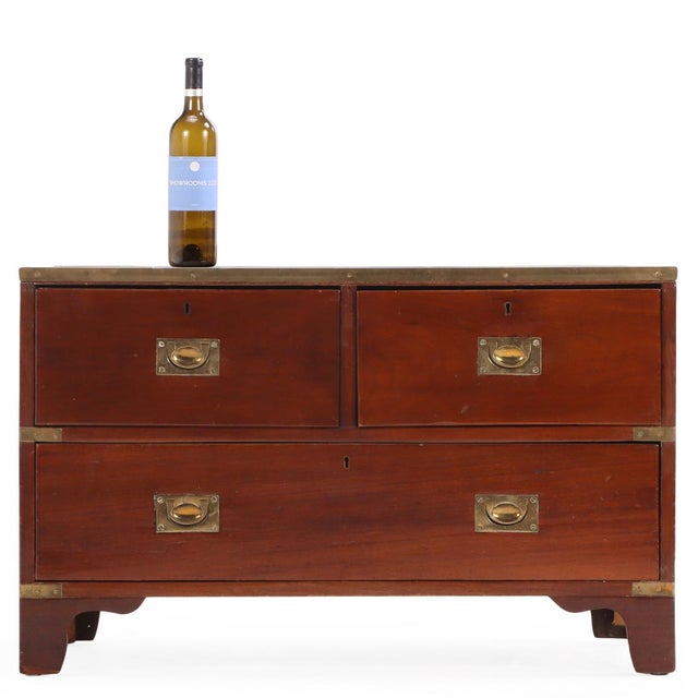 Bronze-Mounted Mahogany Campaign Chest, C. 1910 For Sale - Image 4 of 5