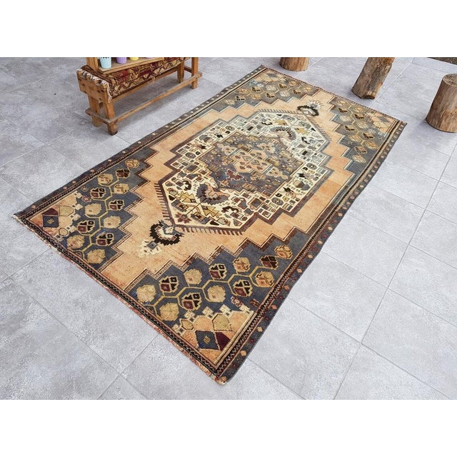 Turkish Beige Oushak Aztec Rug, 1960s For Sale - Image 10 of 11