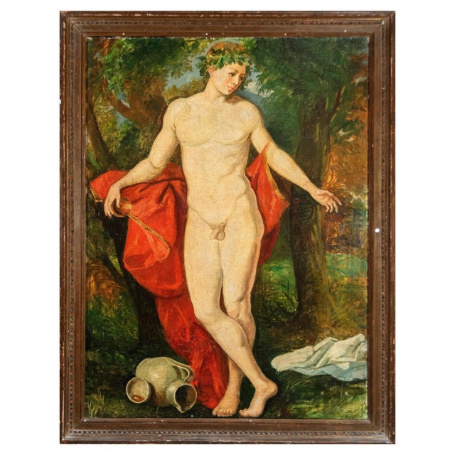 European School, Bacchus (Dionysus), 1850, Oil on Canvas For Sale - Image 6 of 6