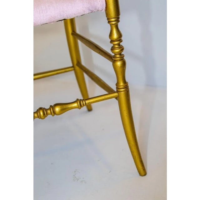 1960s Vintage Gilt Wood Chiavari Side Chair For Sale - Image 9 of 13