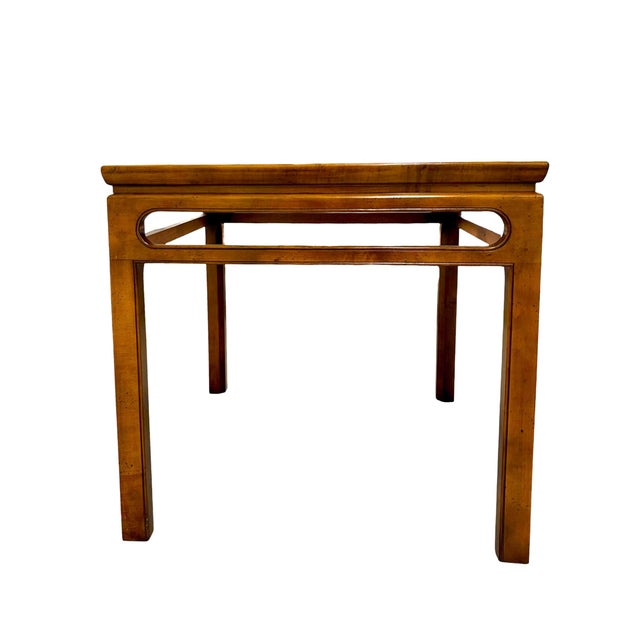 Baker Furniture Mid-Century Chinoiserie Side Tables by Michael Taylor - a Pair Beautiful burl wood tops with a solid...