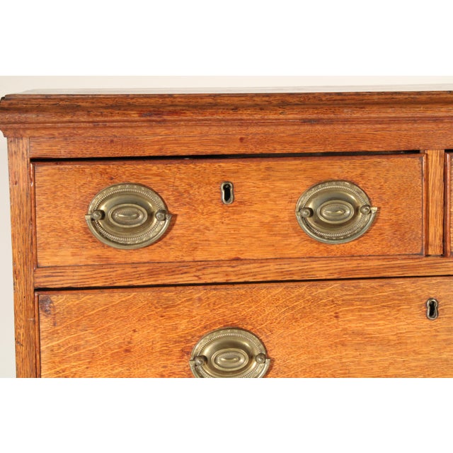 Antique George III Style Oak Chest of Drawers For Sale - Image 9 of 12