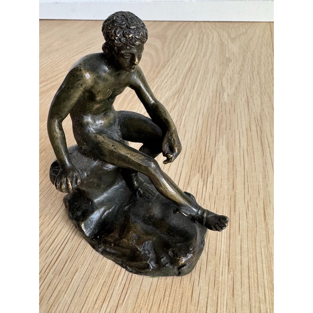 Metal Classical Grand Tour Style Cast Bronze Seated Hermes (Mercury at Rest) Sculpture For Sale - Image 7 of 10