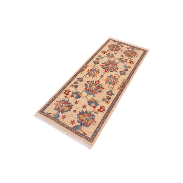Shabby Chic Shabby Chic Ziegler Tan/Rust Wool Runner Rug- 2'1'' X 4'10'' For Sale - Image 3 of 10