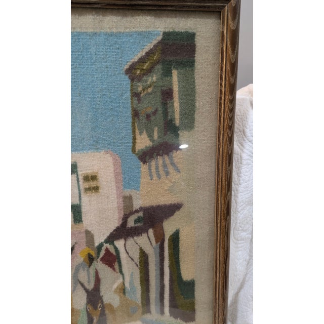 Vintage Framed Mid-Century South American Andean Village Woven Textile Art For Sale - Image 4 of 9