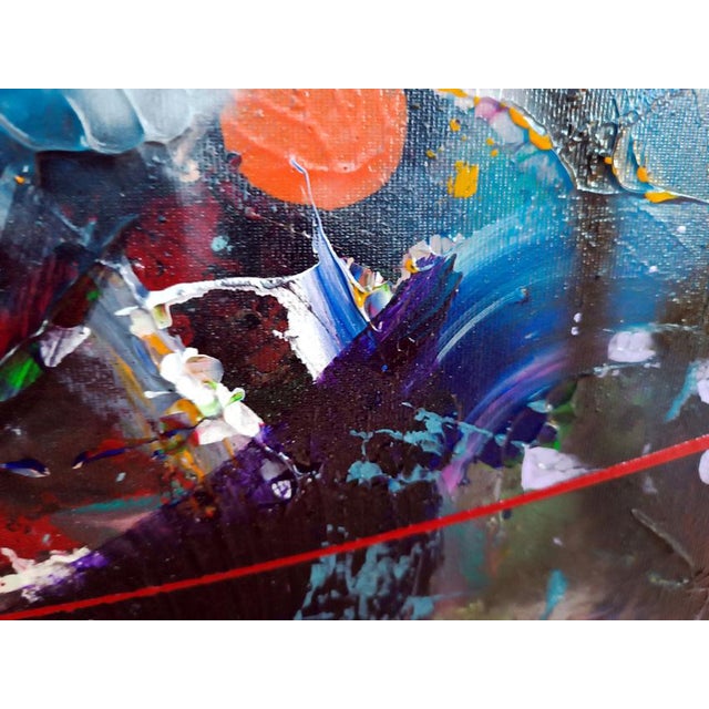 Textile Ovidiu Kloska, Ruster in the Night, Acrylic on Canvas For Sale - Image 7 of 11