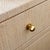 Metal Matthew Izzo Home Douglas Natural Grasscloth Two Drawer Side Table With Open Shelf, Glass Top, and Brass Knobs For Sale - Image 7 of 8