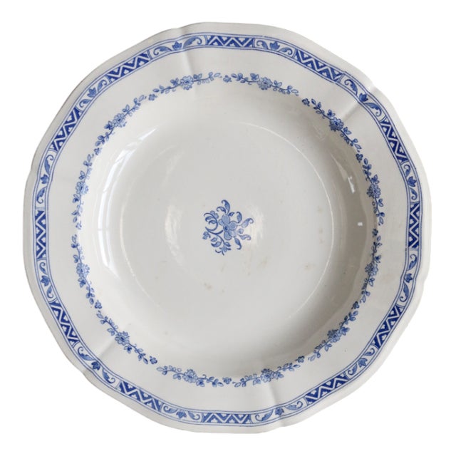 Round Royal Serving Dish in Earthenware from Gien, 1940s For Sale