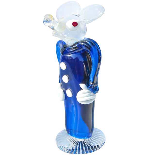 Abstract Vintage Archimede Seguso Murano Italian Art Glass Mouse Figurine For Sale - Image 3 of 11