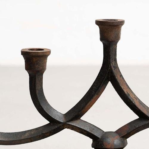 Rustic Metal Candleholder, 1940 For Sale - Image 11 of 16