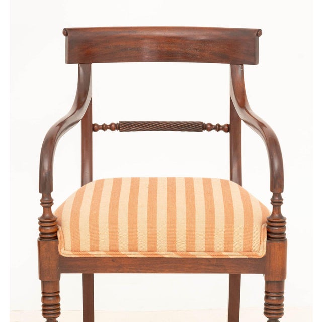Traditional Pair of Regency Style Mahogany Armchairs For Sale - Image 3 of 6
