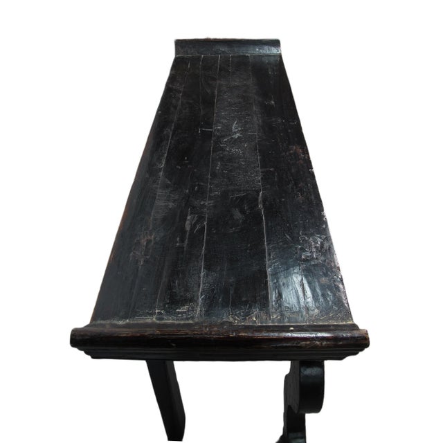 Antique Chinese Black Lacquer Altar Console Table For Sale In Greensboro - Image 6 of 13