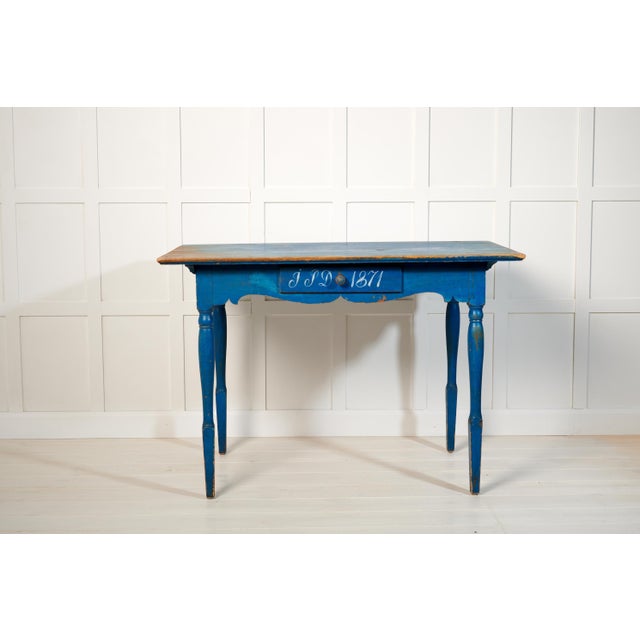 Antique Swedish country table or desk with a drawer. The table is an authentic country house furniture from northern...