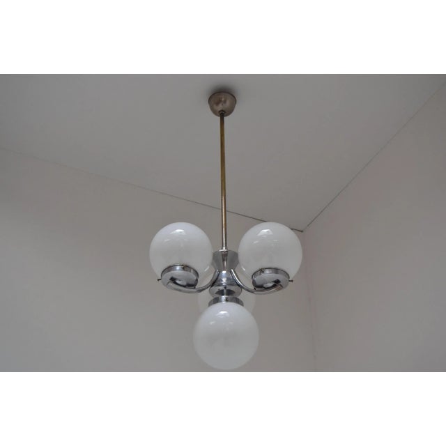 Art Deco Chrome Chandelier, 1930s For Sale - Image 4 of 11