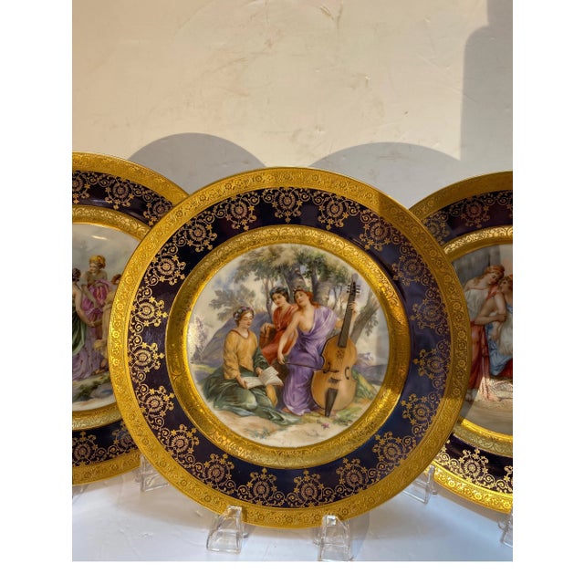 Porcelain Allegorical Scene Plates - Set of 12 For Sale - Image 12 of 13
