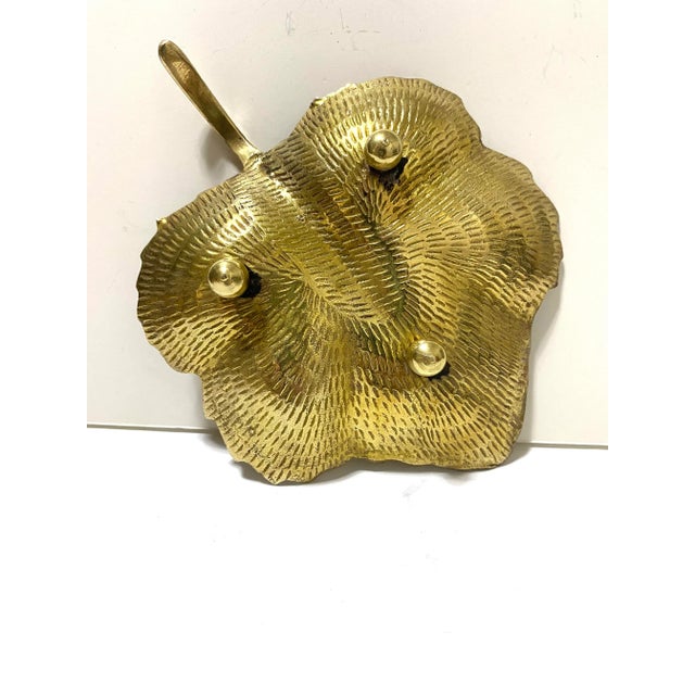 1960s Brass Maple Leaf Trinket Dish Ring Holder For Sale - Image 4 of 4