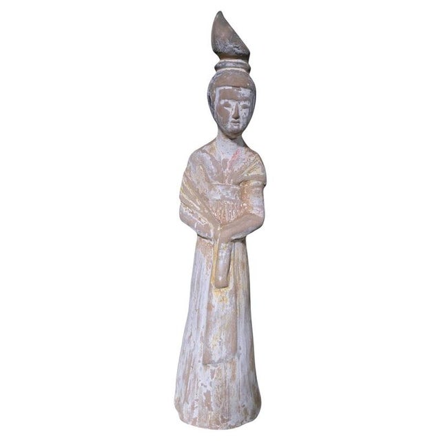 Chinese Terracotta Sculpture of Court Lady, 1950 For Sale - Image 12 of 12